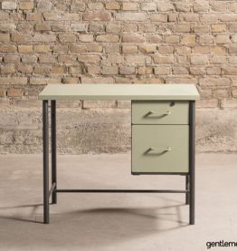 Petit bureau en métal équipé d'un caisson