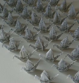 50 grues oiseaux porte bonheur en origami livre recyclé 