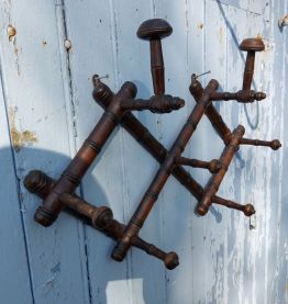 Porte manteau de bistrot en bois avec porte chapeaux