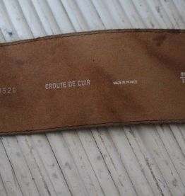 ceinture large cuir marron claire T80/32 année 70-80
