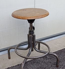 Tabouret industriel bois métal