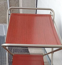 Desserte / bar en formica et acier années 60-70. 