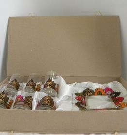 Service à Thé Marocain Verres à Thé  plateau avec peinture