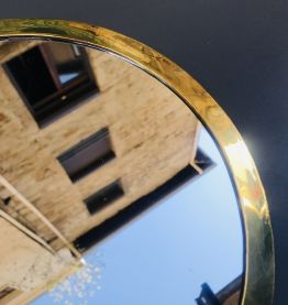 Miroir rond laiton doré Maroc 32 cm