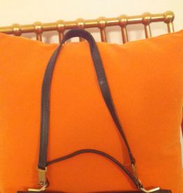 Beau sac en cuir LANCEL bleu marine 1950