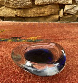 Cendrier bleu cobalt Sommerso en verre de Murano