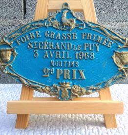 Plaque de concours agricole 1968 (ovins)