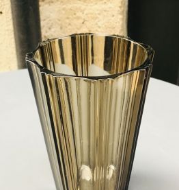 Vase verre fumé vintage