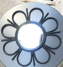 Miroir fleur noir vintage
