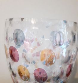Vase optique/ bonbonniere vintage. Bosk Sklo. Czech glass. 