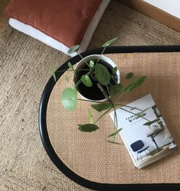 Table basse vintage en rotin