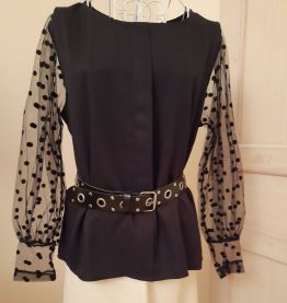 Blouse manches pois