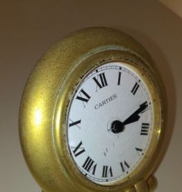 Horloge de bureau de voyage  Cartier plaqué Or 
