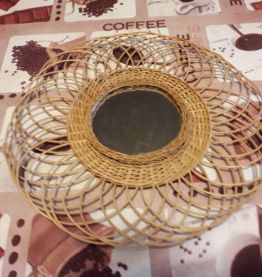 MIROIR EN ROTIN VINTAGE (60's 70's)