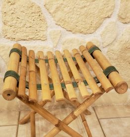 Tabouret de pêche pliant en bambou