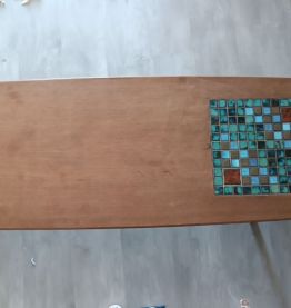 Table basse teck déco faience