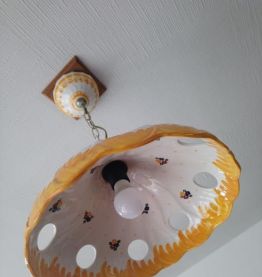 LUMINAIRE SUSPENSION VINTAGE EN CERAMIQUE