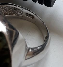 Bague argent nacre et onyx