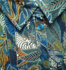 chemisier jersey imprimé multicolore patte de boutonnage