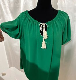 Blouse stylé Couleur blanc /vert