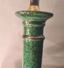  tres jolie lampe  en ceramique marbré vert et vernisée 1970