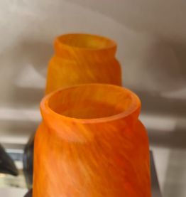 lot de 3Tulipes Art Deco en Pate De verre pour lampe lustre