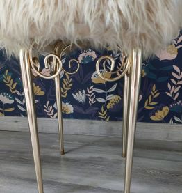 Tabouret  moumoute vintage