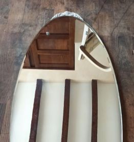 Grand miroir ovale vintage français