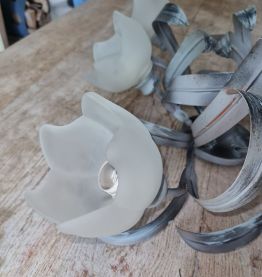 Plafonnier métal et pates de verre