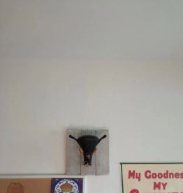 Tête de rhinocéros en pièces de vélo