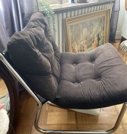 Fauteuil velours 70