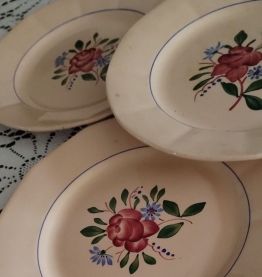 Assiettes porcelaine Digoin vintage par 6