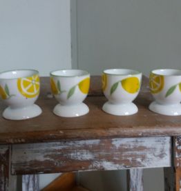 4 coquetiers motifs citron
