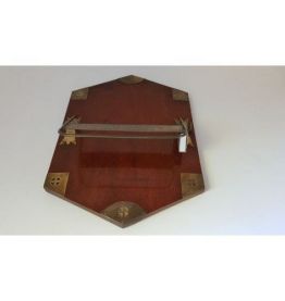 Art Déco - Porte-journaux mural (modèle rare) - Bois, cuivre