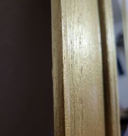 Miroir en bois biseauté doré 