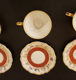 3 tasses + soucoupes Porcelaine BAVARIA motif fleurs