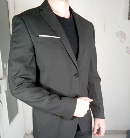 Élégant costume zara noir homme taille 54 veste 44 pantalon