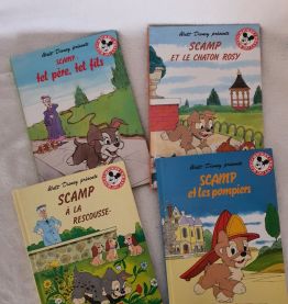 4 livres Scamp club du livre Disney 