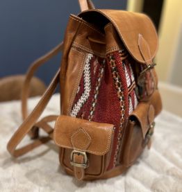 Sac à dos en cuir Kilim 