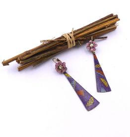 Boucles d'oreilles pendentif customisé et verni, émail