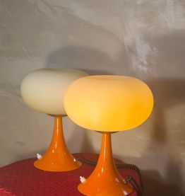paire Lampe De Table Prisma Champignon 1975 a 80, Ufo A Spac