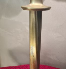 lampe ancienne bronze abat jour style tiffany pate de verre 