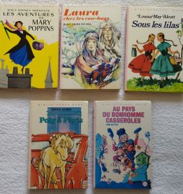 Lot 5 Anciens Livres Bibliothèque Rose - Tendance Déco