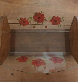 Corbeille vintage bois/verre peint