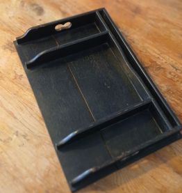 organiseur de bureau bois noirci XIXeme