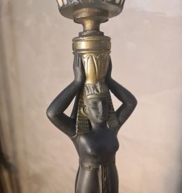 lampe  ceramique 51x14  abat jour verre vitrail tiﬀany 