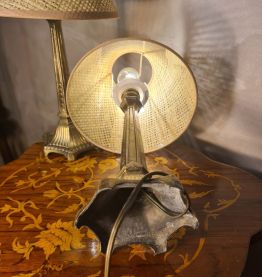 paire lampe regule doré 1960 chevets 35x21 avec abat jour ca