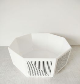 Saladier blanc  octogonal  céramique Octime Arcopal retro