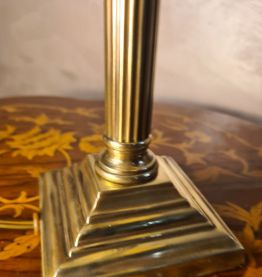 lampe laiton colonne corinthienne  abat jour pate de verre 4