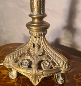 lampe bronze art nouveau ancienne restauré,abat jour verre v